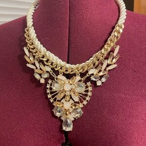 Beautiful sparkle gold and cord necklace